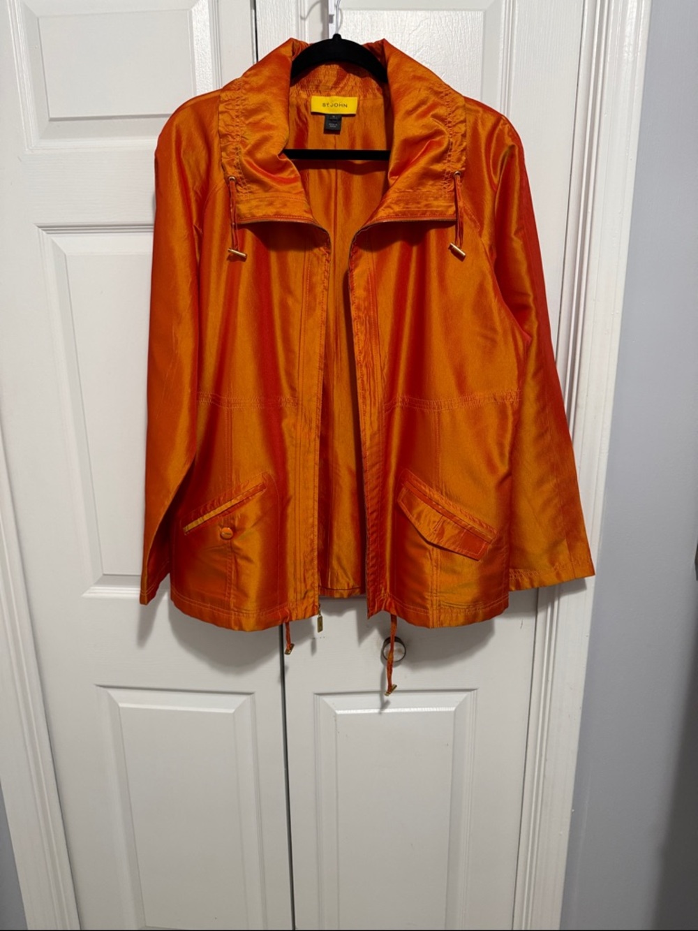 St. John Vibrant Orange Satin-Look Jacket size16